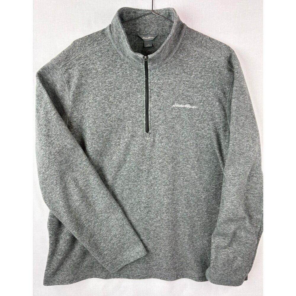 Eddie Bauer Zip Pullover Shirt Thin Fleece Camp Grunge Long Sleeve Sweatshirt
